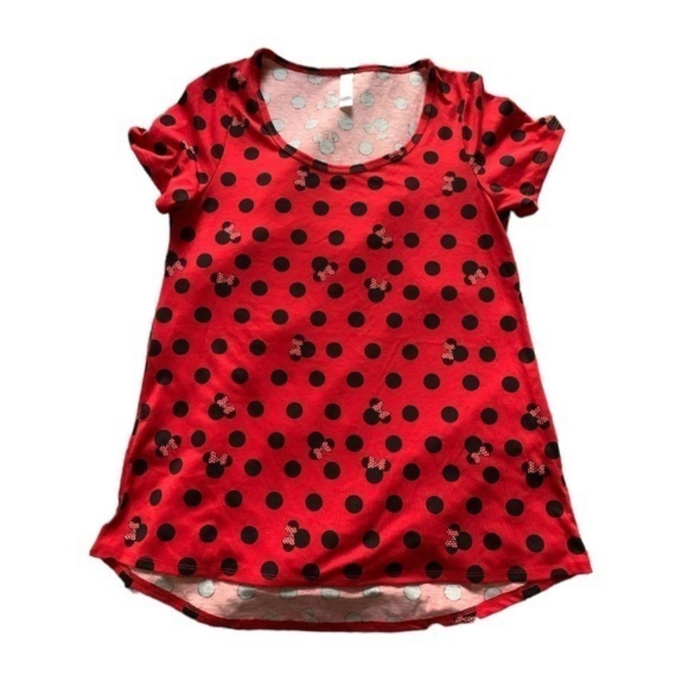 Lularoe Disney Minnie Mouse Red Shirt Minnie Head with Bow Size XXS NWOT #1211